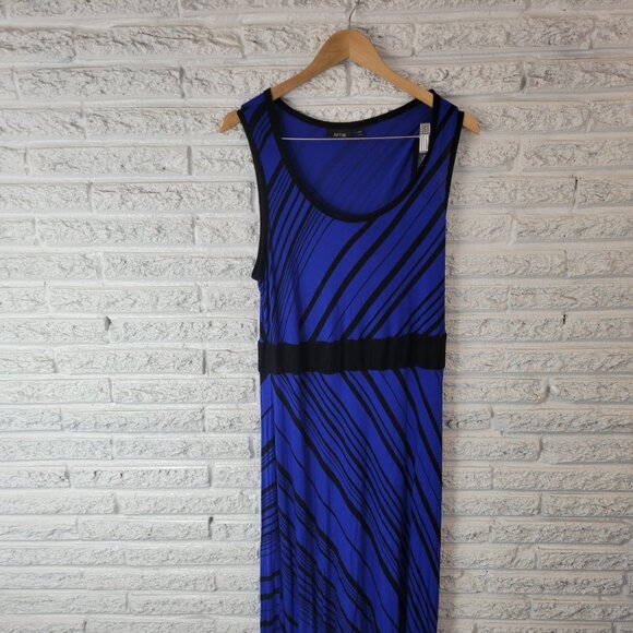 Apt 9 Womens Dress 1X Plus Sheath Sleeveless Blue Black Stripe STR78XE - Picture 4 of 11